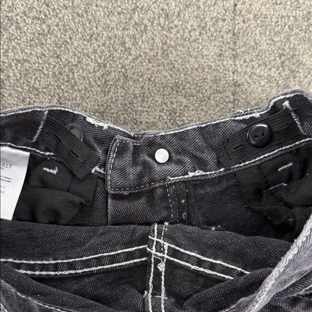 J Galt Jeans Wm Small Black Gray Denim Carpenter Skate Street 90s Y2K Utility - Picture 5 of 8